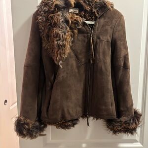 Luxurious Lambs Wool and Brown Suede leather  jacket.